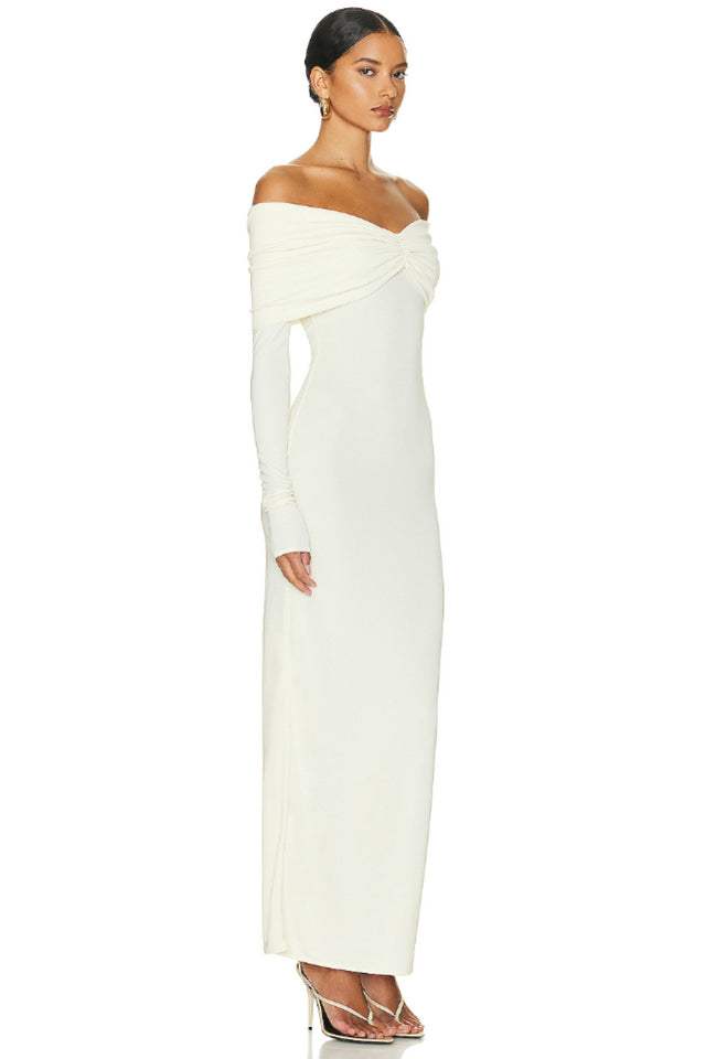 Off Shoulder Bodycon Bardot Midi Dress