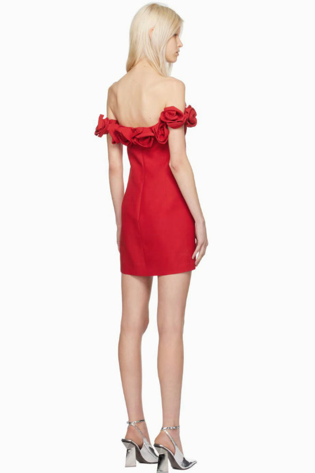 Rose-Detail Mini Dress