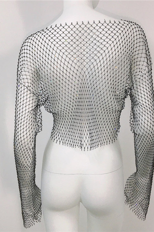 Crystal Diamond See Through Crop Top