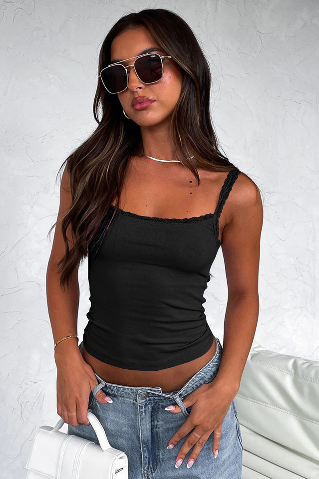 Solid Square Neck Top