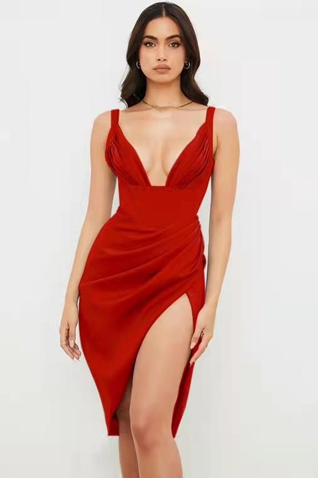 Satin Corset Midi Dress