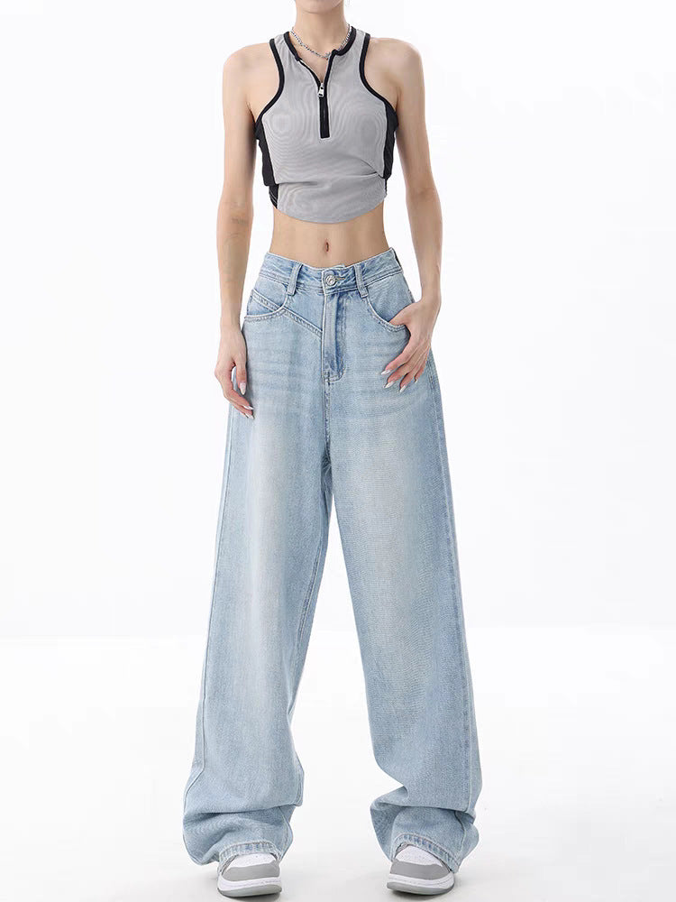Light Blue Washed Baggy Boyfriend Jeans