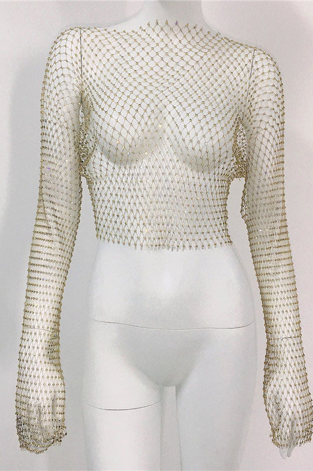 Crystal Diamond See Through Crop Top