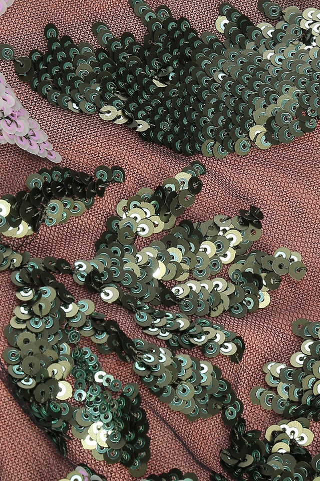 GÉRALDINE Sequin Embellished Embroidery Dress