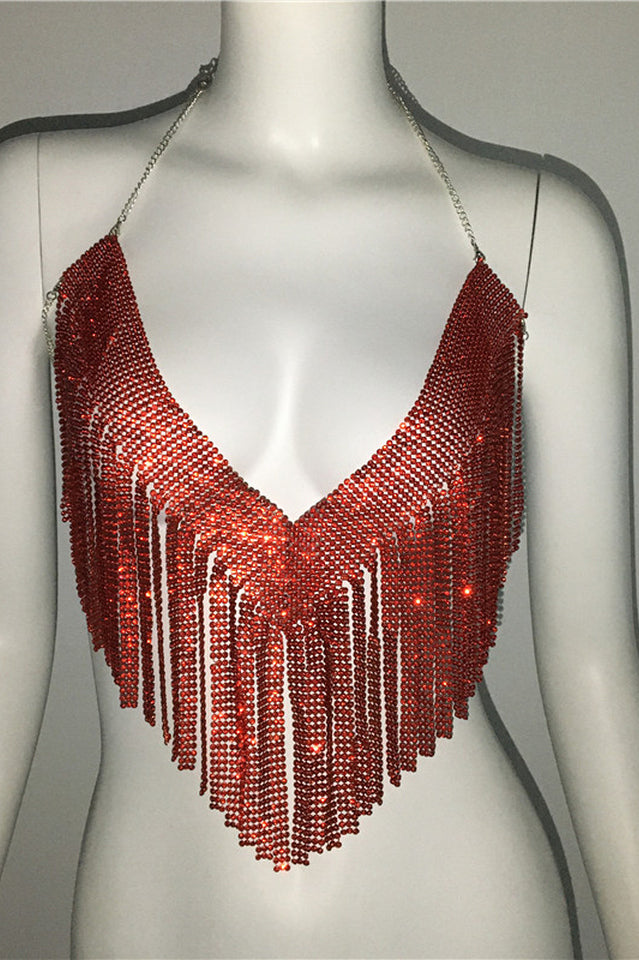 Metallic Rhinestone Top