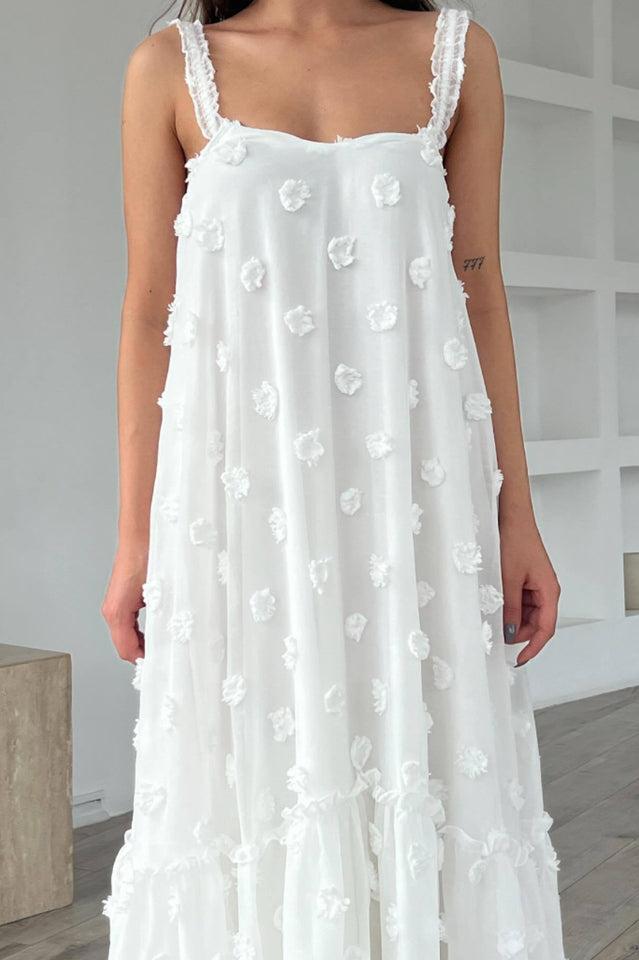 Flower Embellished Slip Dress