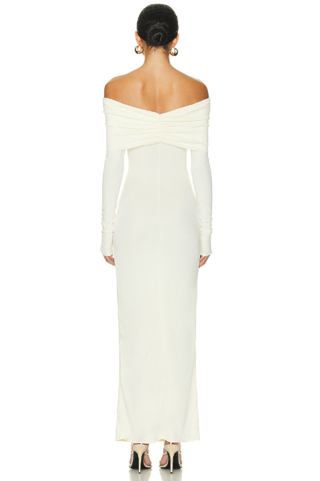 Off Shoulder Bodycon Bardot Midi Dress