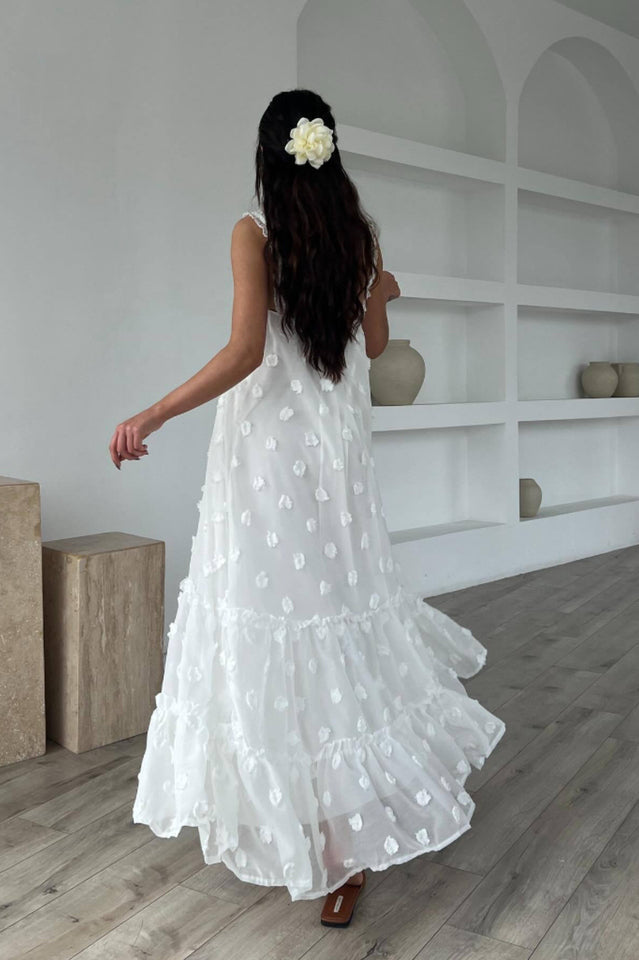 Flower Embellished Slip Dress