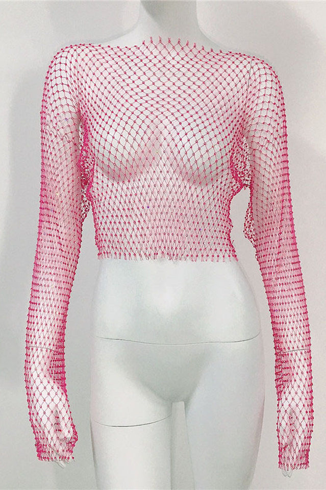 Crystal Diamond See Through Crop Top