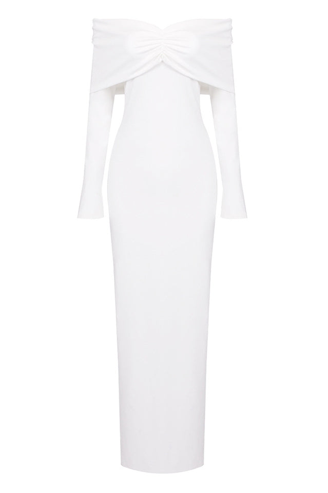 Off Shoulder Bodycon Bardot Midi Dress