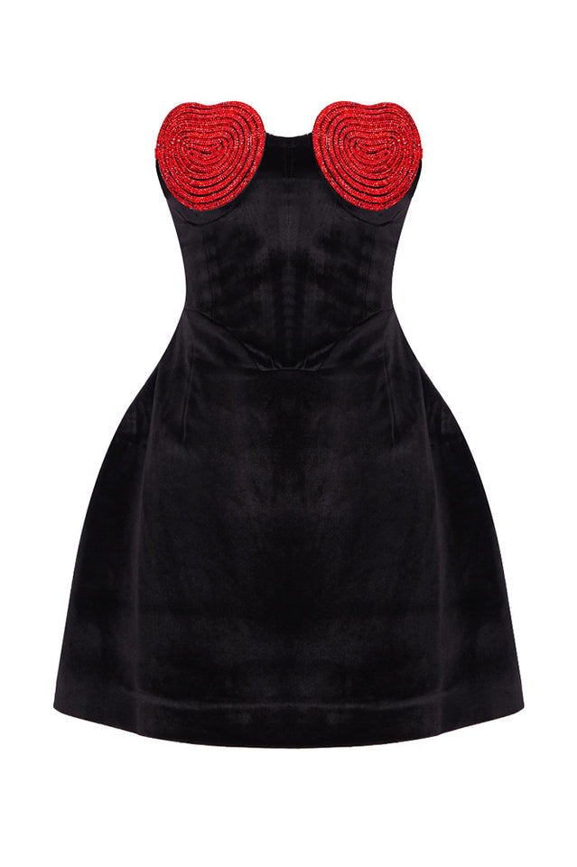 Red Crystal Heart Dress
