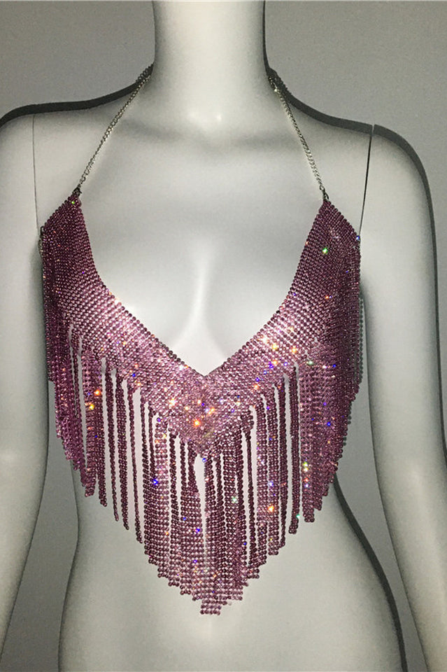 Metallic Rhinestone Top
