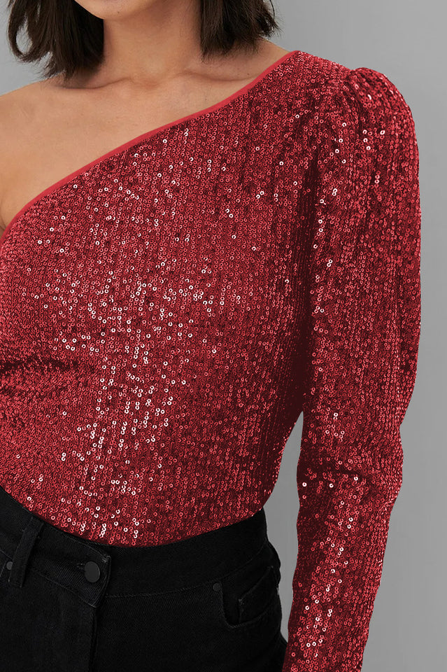 Mikah One Shoulder Long Sleeve Top