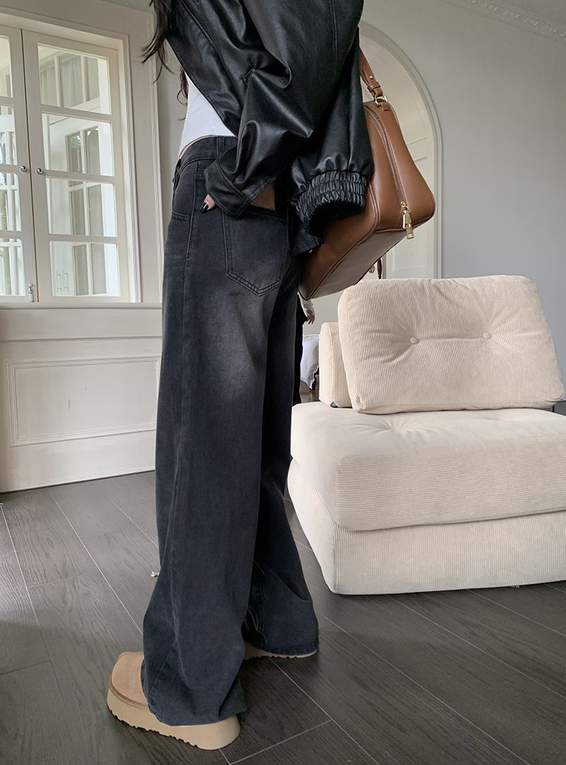 Vintage Wash Baggy Boyfriend Jeans