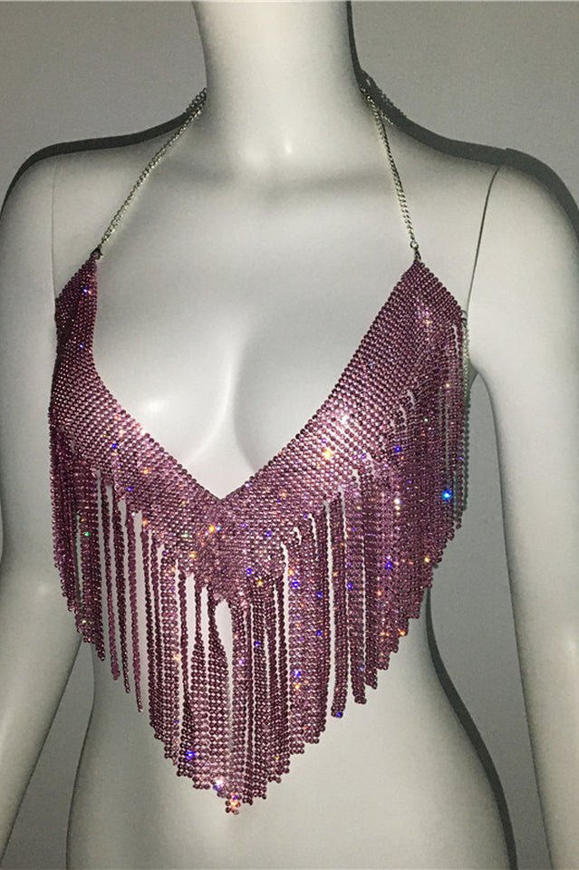 Metallic Rhinestone Top