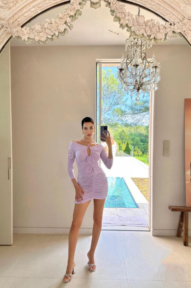 Ruffled Off Shoulder Mini Dress