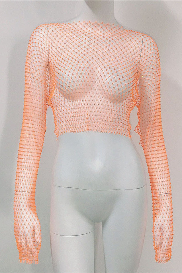Crystal Diamond See Through Crop Top