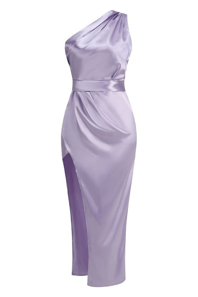 One Shoulder Sleeveless Side Slit Dress