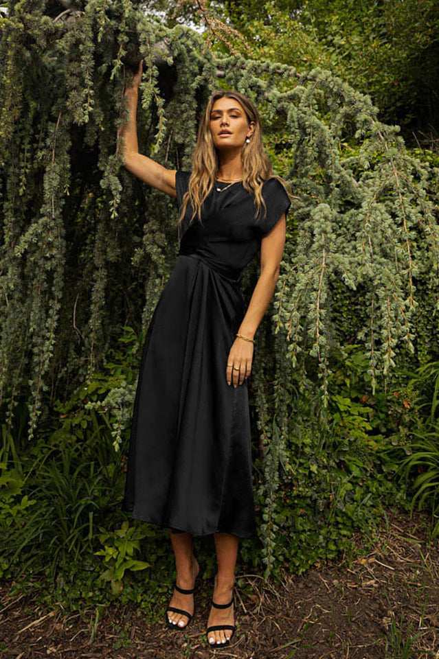 Scoop A-line Satin Bridesmaid Dress