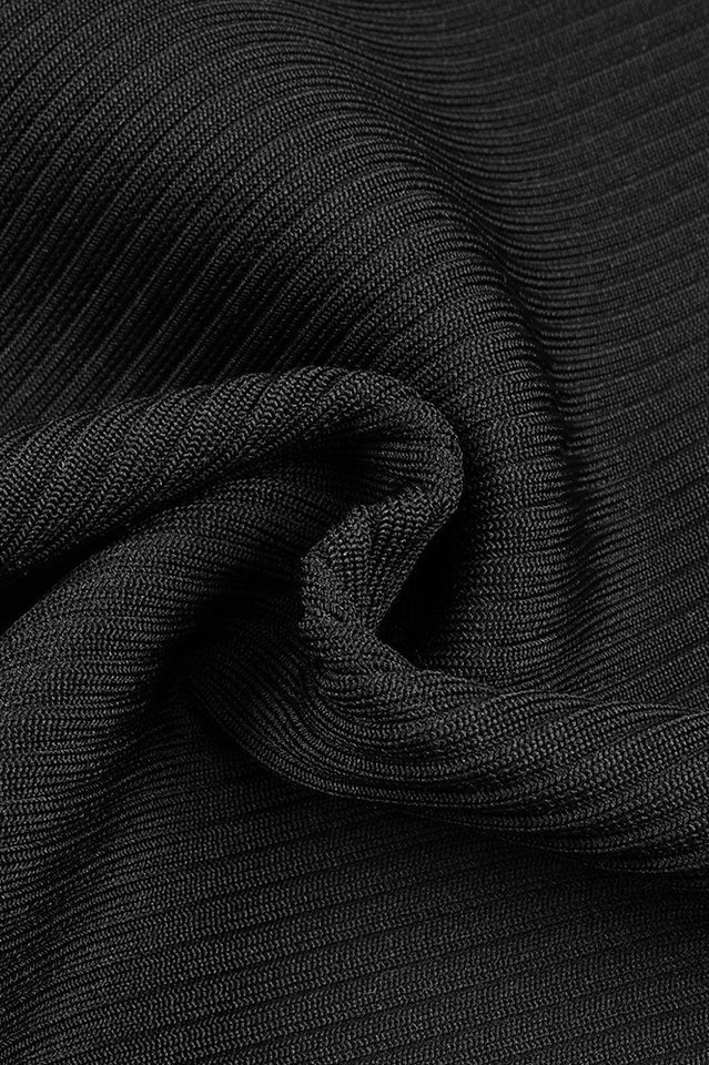 Draped Bustier Ribbed Midi Dress