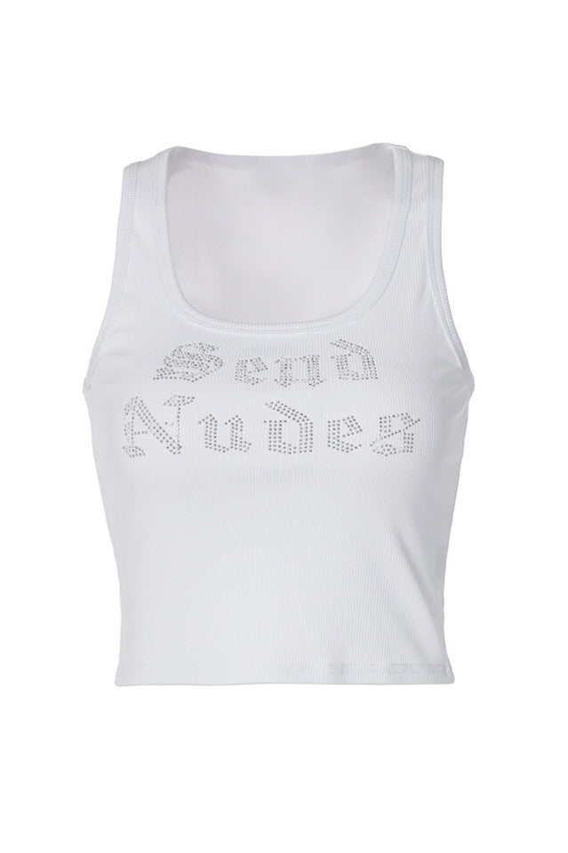 Send Nudes Rhinestone Tank Top