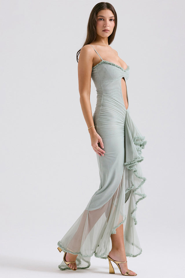 Gabriella Light Peach Ruffle Dress