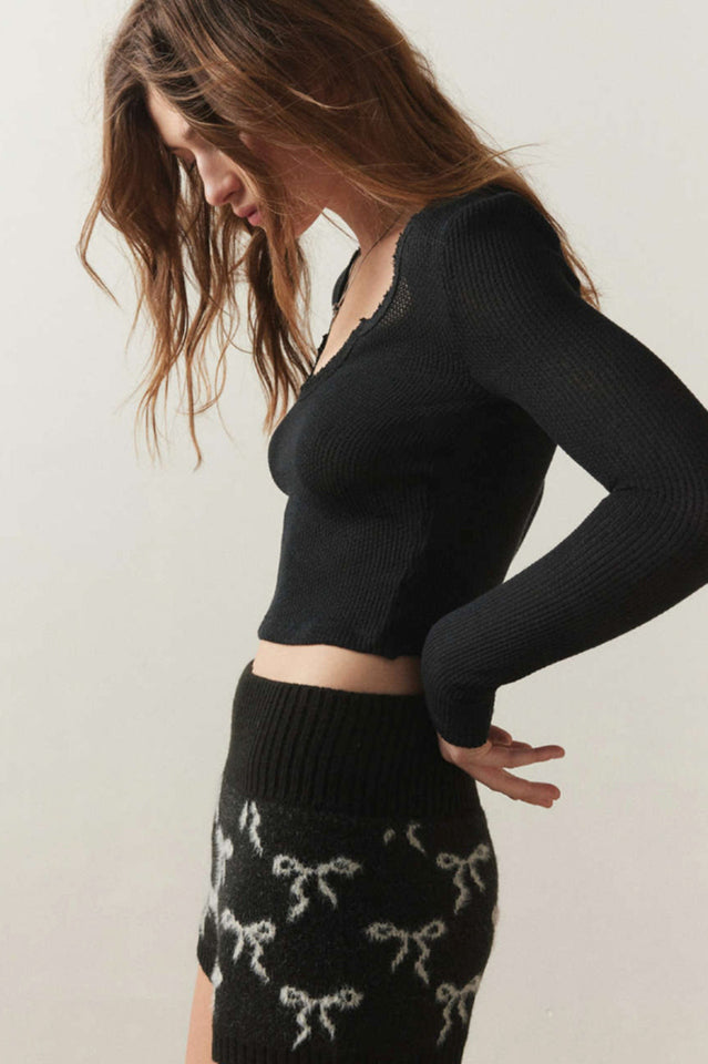 Self Design Scoop Neck Top