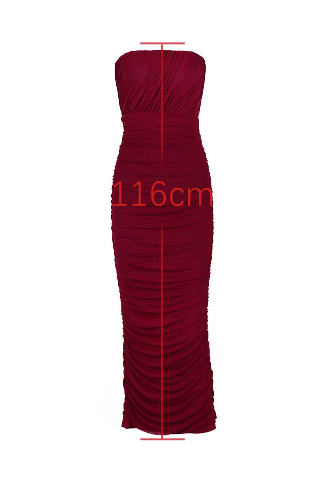 Sapphire Wine Gathered Maxi Dress
