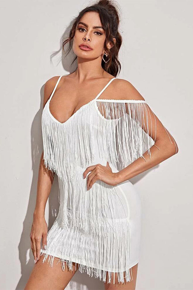 Pora Mini Halter Dress with Tassels