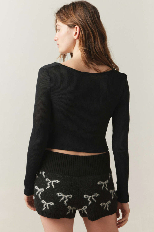 Self Design Scoop Neck Top