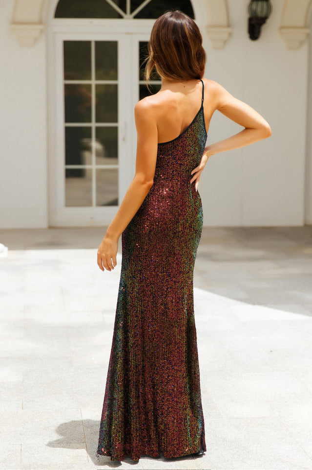 Riley Sequin Slit Maxi Dress