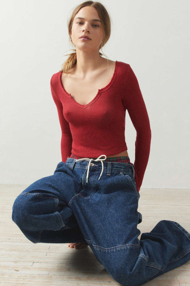 Self Design Scoop Neck Top