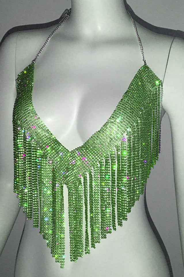 Metallic Rhinestone Top