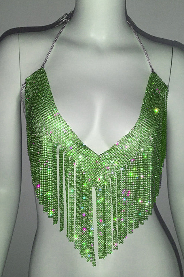Metallic Rhinestone Top