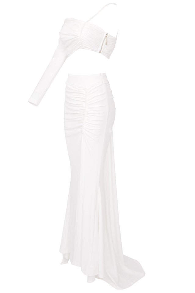 Pearl One-Sleeve Top & Long Skirt Set
