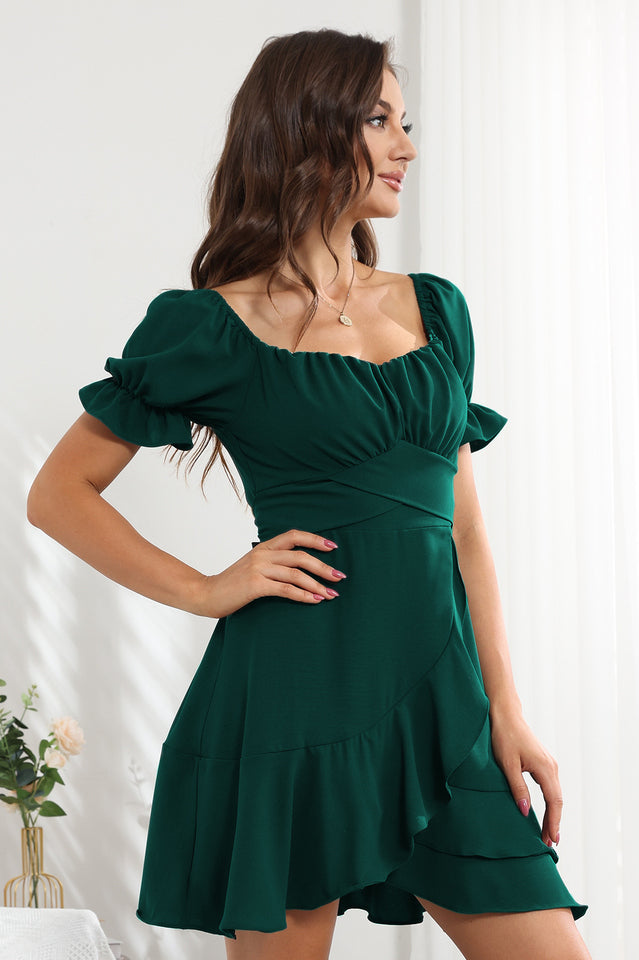 Ruffled Irregular Hem Summer Dress