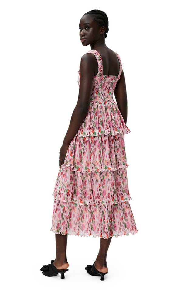 Floral Tiered Georgette Midi Dress