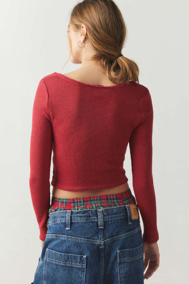 Self Design Scoop Neck Top