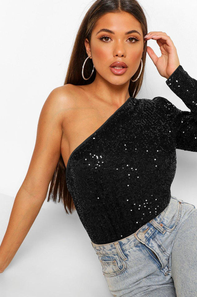 Mikah One Shoulder Long Sleeve Top