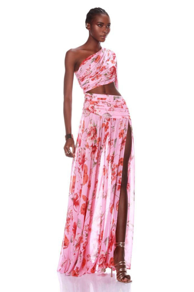 Emily Printed One Shoulder Dress