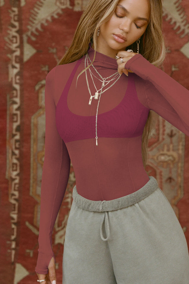Exposed Seams Long Sleeve Top