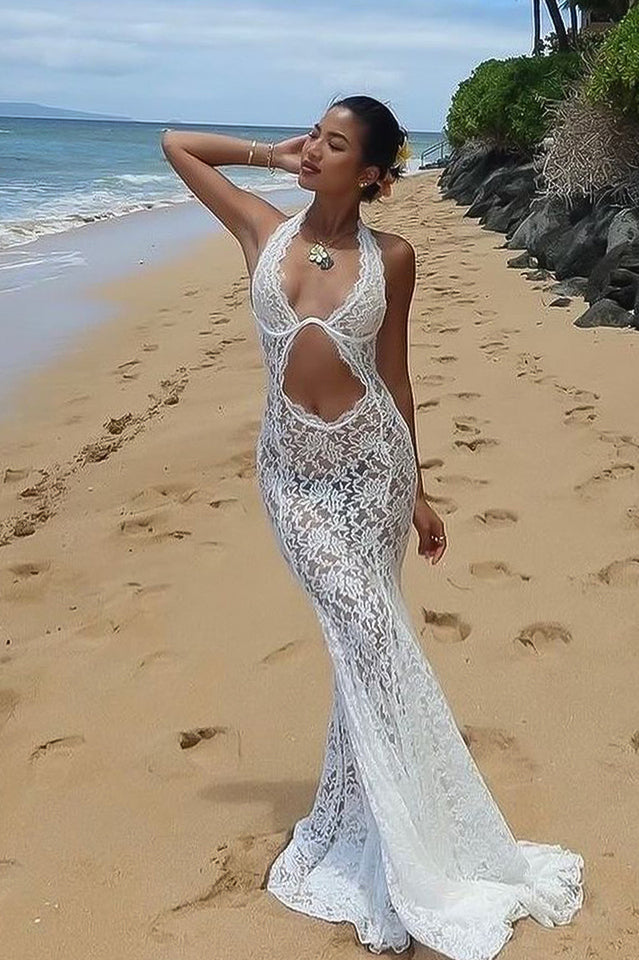 Saltair Lace Bustier Maxi Dress