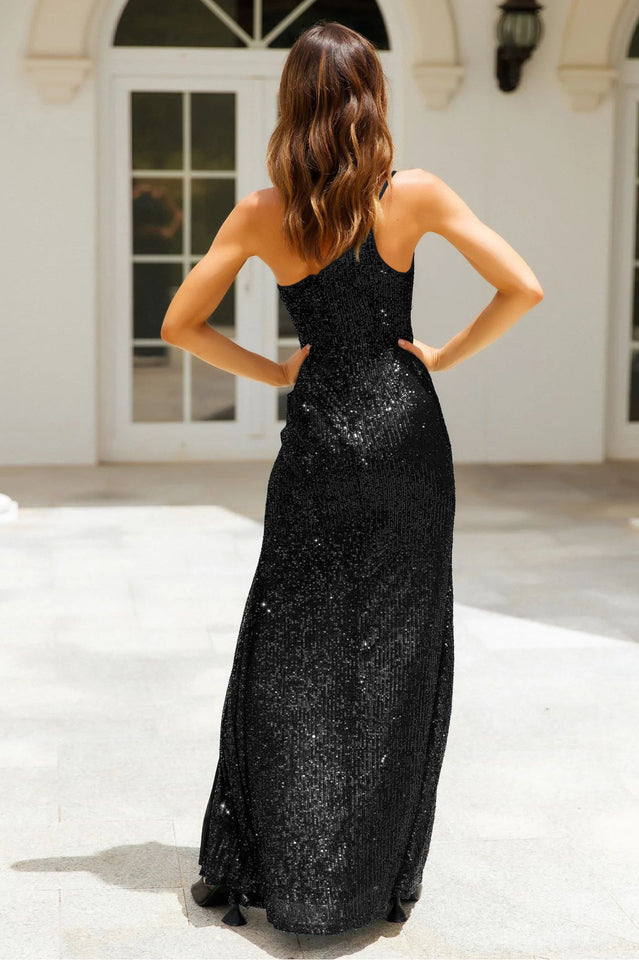 Riley Sequin Slit Maxi Dress