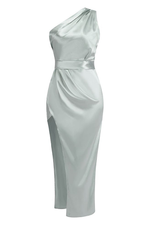One Shoulder Sleeveless Side Slit Dress
