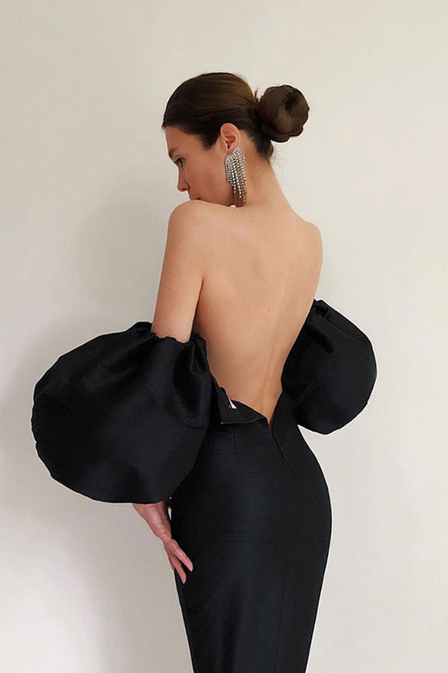 Satin Strapless Midi Dress