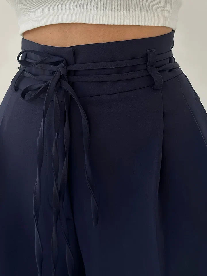 Lace-up casual trousers