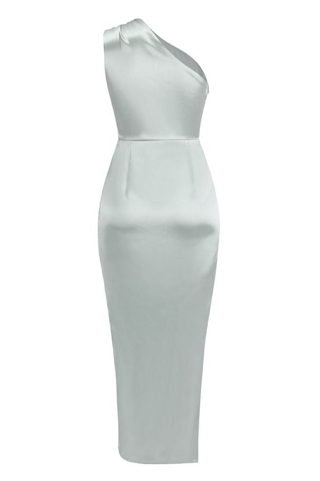 One Shoulder Sleeveless Side Slit Dress