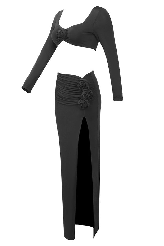 Rose High Split Maxi Dress