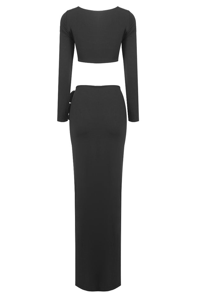 Rose High Split Maxi Dress