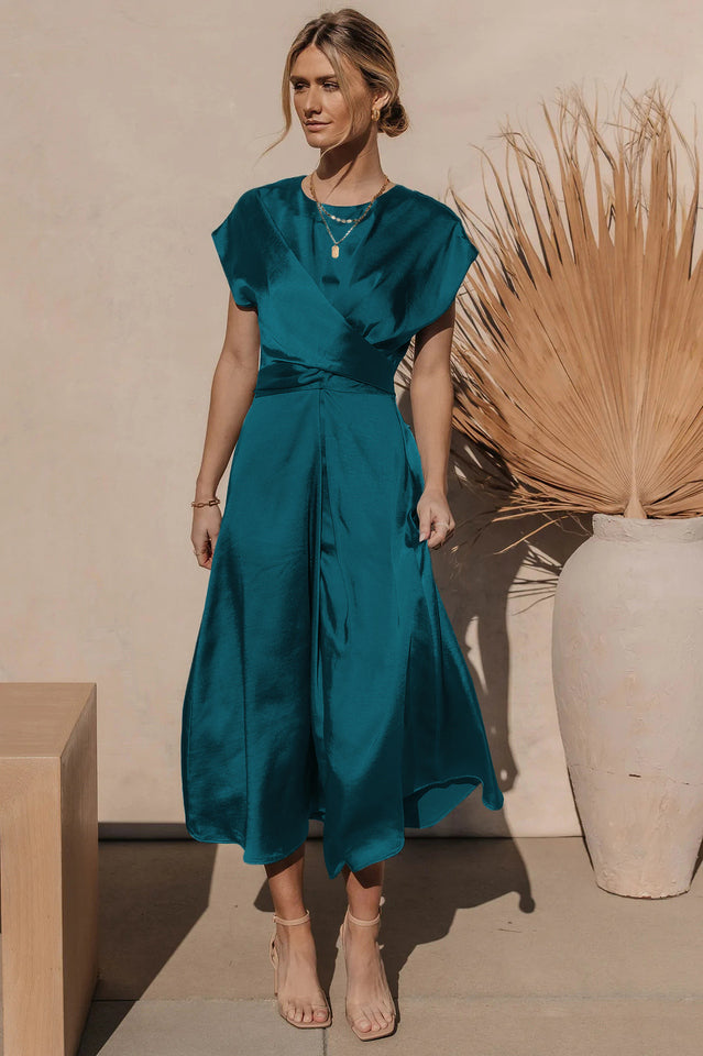Scoop A-line Satin Bridesmaid Dress